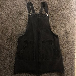 Black Denim Pinafore Dress